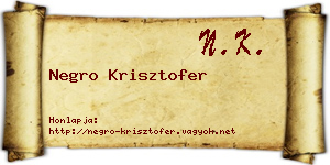 Negro Krisztofer névjegykártya